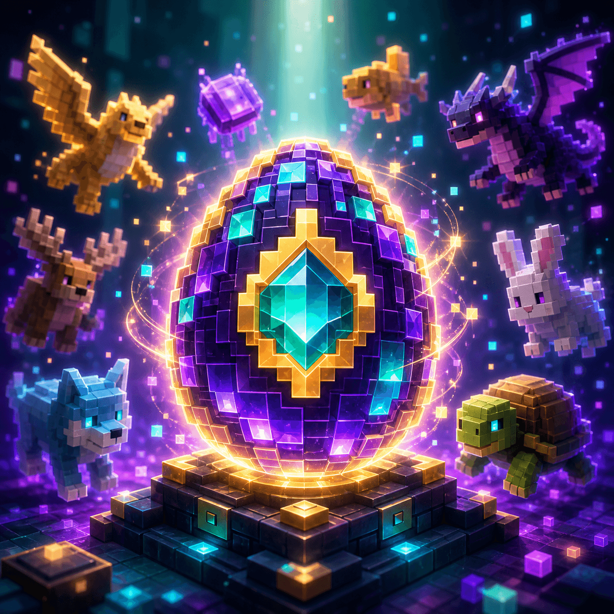 Huevo universal de pets con mascotas voxel magicas